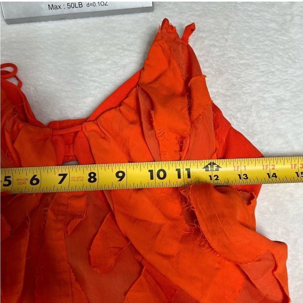 Jonathan Simkhai Scarlet Orange Katie Textured Slip Dress 6 Women - Picture 10 of 11